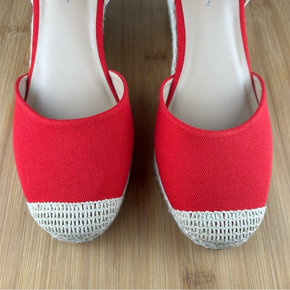 Espadrille Shoes with Wedge Heel (RED-COT) - Picture 10 of 10
